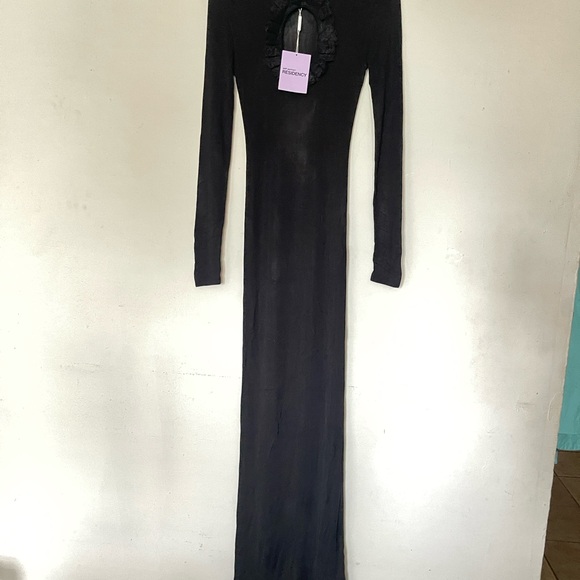 Self Portrait Residency Black Knit Cut out Maxi Dress - Picture 5 of 10